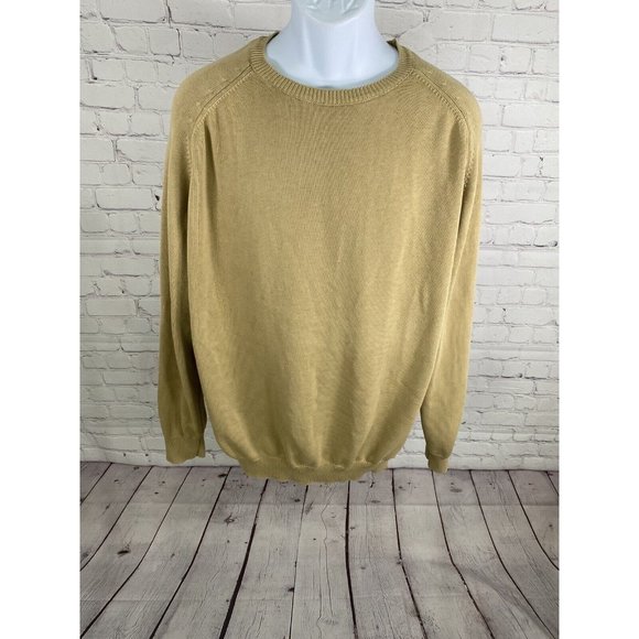 Henry Cottons Light Brown Cable Knit Pullover Sweater Made In Italy Mens XXL - Picture 1 of 8